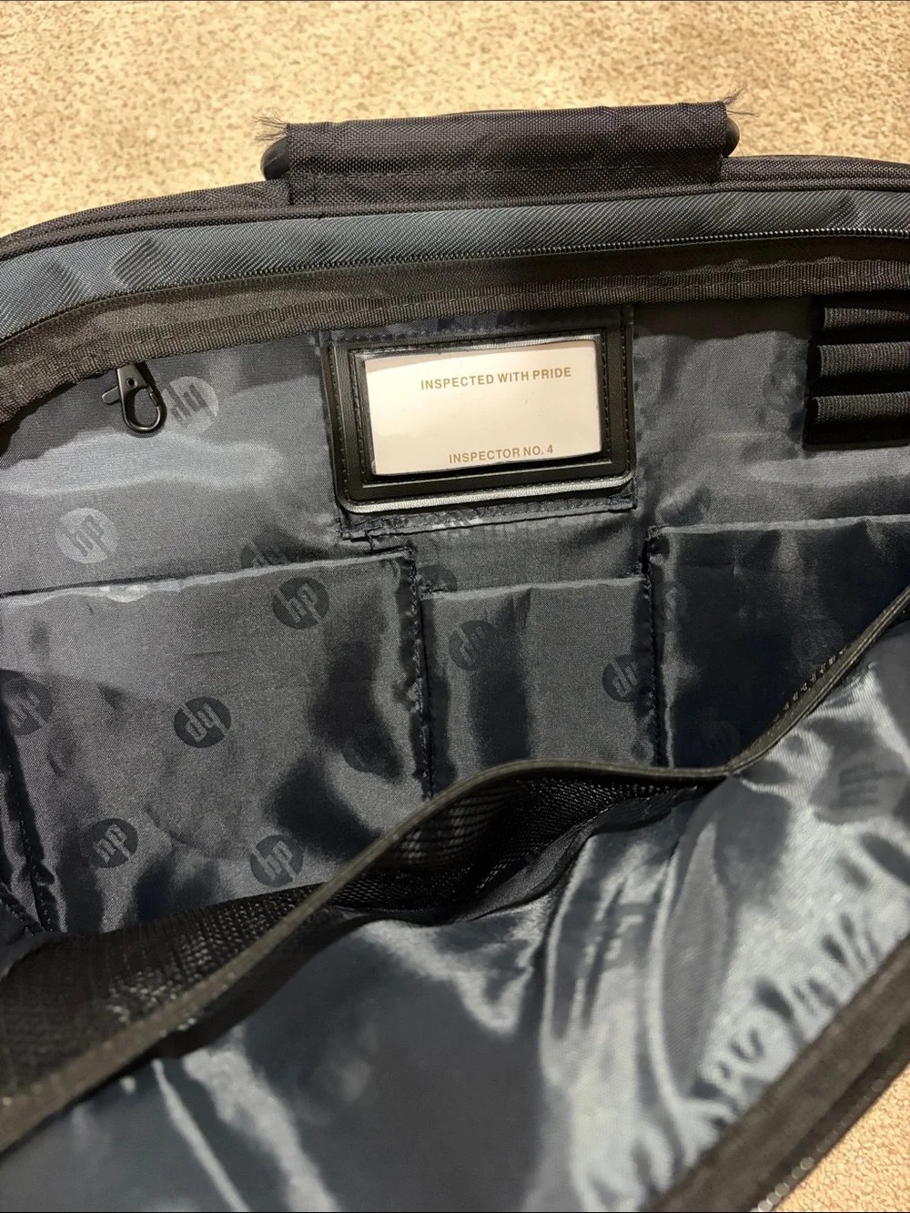 HP Black and Dark Gray Laptop Briefcase with Shoulder Strap